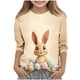 thumbnail image 2 of Blusas y camisas de manga larga con cuello redondo para niños con estampado de día de Pascua, manga 3/4/cuello redondo tres cuartos, camisa inferior y superior para niños, parte superior de poliéster, 2 of 5