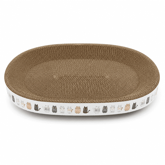 Oval Cat Scratcher Bed Durable Corrugated Lounger Nest Bowl Pad