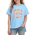 thumbnail image 3 of Piuwrlz Girl Graphic Shirts Tops Girls Short T-Shirts Sleeve Cotton Pullover Blue Size 7 Years, 3 of 10