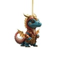 thumbnail image 2 of Dragon Christmas Ornaments 3.14 Inch Acrylic Christmas Tree Hanging Decorations Set Cute Cartoon Dragon Figurines for Home Car Holiday Vacation Themed Decor Party Supplies, 2D, 2 of 5