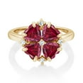 thumbnail image 2 of Gem Stone King 18K Yellow Gold Plated Silver Red Zirconia Ring for Women (1.84 Cttw, Heart Shape 5MM, Gemstone Birthstone, Size 6), 2 of 3