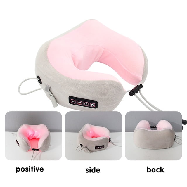 WREESH Cervical Spine Massager Multifunctional Heating Electric Vibration Charging Portable Household U Shaped Massage Pillow