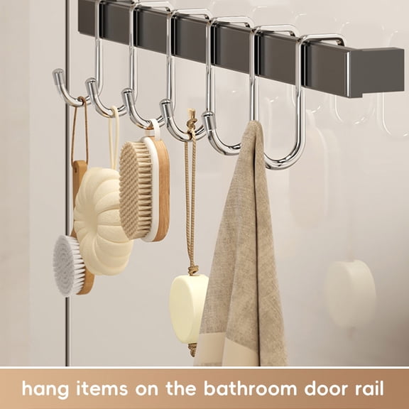 Over Door Hooks No Drill Hanger Cabinet Towel Rack Kitchen Bathroom