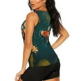 thumbnail image 3 of Balery Koi Pond Lilies Camiseta sin mangas estampada ligera para mujer, tops de entrenamiento sin mangas, camisetas de yoga transpirables de secado rápido.-Large, 3 of 7