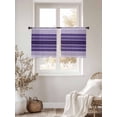 thumbnail image 4 of Purple Ombre Stripe Semi Sheer Curtains 54 Inch Length 2 Panels Set, Farmhouse Striped Gradient Sheer Kitchen Curtain Privacy Voile Window Curtain for Living Room Bedroom Rod Pocket Drapes, 4 of 7