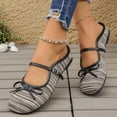 thumbnail image 2 of FRSASU Knit Flats for Women Square Toe Flats Casual Ballet Flats with Ankle Strap,Washable Comfortable Dressy Mary Jane Flat Black, 2 of 9