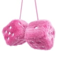 thumbnail image 5 of 2 Pack Pair 3”of Retro Square Mirror Hanging Couple Fuzzy Plush Dice with Dots for Car Interior Ornament Decoration, 5 of 8