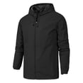 thumbnail image 1 of Sudadera con capucha para hombre Rompevientos Deportes Senderismo Ciclismo Cordón al aire libre Cremallera Anorak Chaquetas Prendas de abrigo Negro medio Unique Bargains Chaqueta, 1 of 6