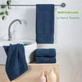 thumbnail image 3 of Elegant Comfort Turkish Cotton Hand Towel Set, 4-Pack, 16" x 28", Highly Absorbent - Soft Bathroom Towels, Navy Blue, 3 of 6
