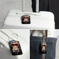thumbnail image 6 of Monkey Square PU Leather Luggage Tags, 2 Pack, with Privacy Cover and Stainless Steel Ring - Suitable for Travel, Backpack, Handbag - Bag Tags, Handbag Tags, 6 of 7