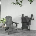 thumbnail image 4 of FOOWIN HDPE Folding Adirondack Chair with Cup Holder, Fire Pit Chairs Set of 4, Grey, 4 of 7