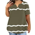 thumbnail image 1 of Plus Size Mujeres Blusas Cuello en V Casual Suelto Verano Blusa de Manga Corta para el Uso Diario Y Casual, 1 of 5