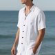 thumbnail image 5 of pstuiky camisetas de hombre, Top deportivo plisado de verano para hombre, informal, de color liso, de manga corta, con media cremallera y cuello alto camisas casuales para hombre xxxl, 5 of 8