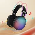 thumbnail image 3 of DeskAKBK Wireless Lightweight Headset With Microphone For PC RGB Lights Surround Sound For Gaming,Mother's Day Gifts for Girlfriend, 3 of 4