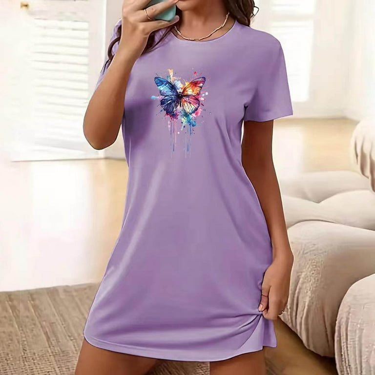 ladies t shirt night dress Ladies Personalised TShirt Dress Nightie Nightshirt Funny Cute Slogan Choice of Text Any Wording Nightwear Loungewear Gift Plus Sizes Cotton