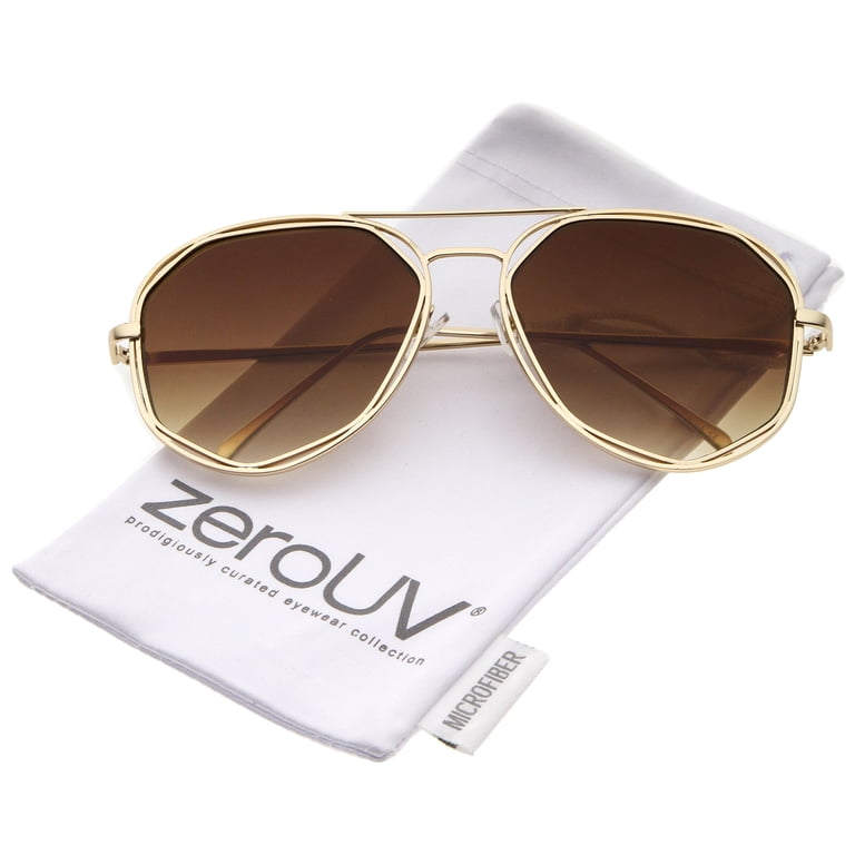 zeroUV Unisex Geometric Hexagonal Metal Frame Neutral 