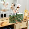 thumbnail image 6 of 2 Pack Flowers with Leaves Qtip Holder Dispenser Clear Plastic Storage Apothecary Jars for Cotton Swabs Balls Pads Floss, 6 of 7