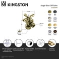 thumbnail image 4 of Kingston Brass CC53306X 5/8-Inch O.D. Comp x 3/8-Inch O.D. Comp Quarter-Turn Angle Shut-Off Valve in Polished Nickel, 4 of 5