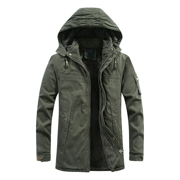 Ketyyh-chn99 Mens Rain Jacket 2024 Fashion Fall Men's Lightweight Jacket Full Zip Golf Jackets Men Winter Warm Long Sleeve Softshell for Windproof Soft Coat Shell Jacket Army Green,L