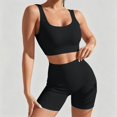 thumbnail image 4 of Women's Sports Set Gym 2 Piece Yoga Bra High Waist Seamless Shorts Outfit,Workout Activewear for Jogging Training Dance Running Black XL, 4 of 7