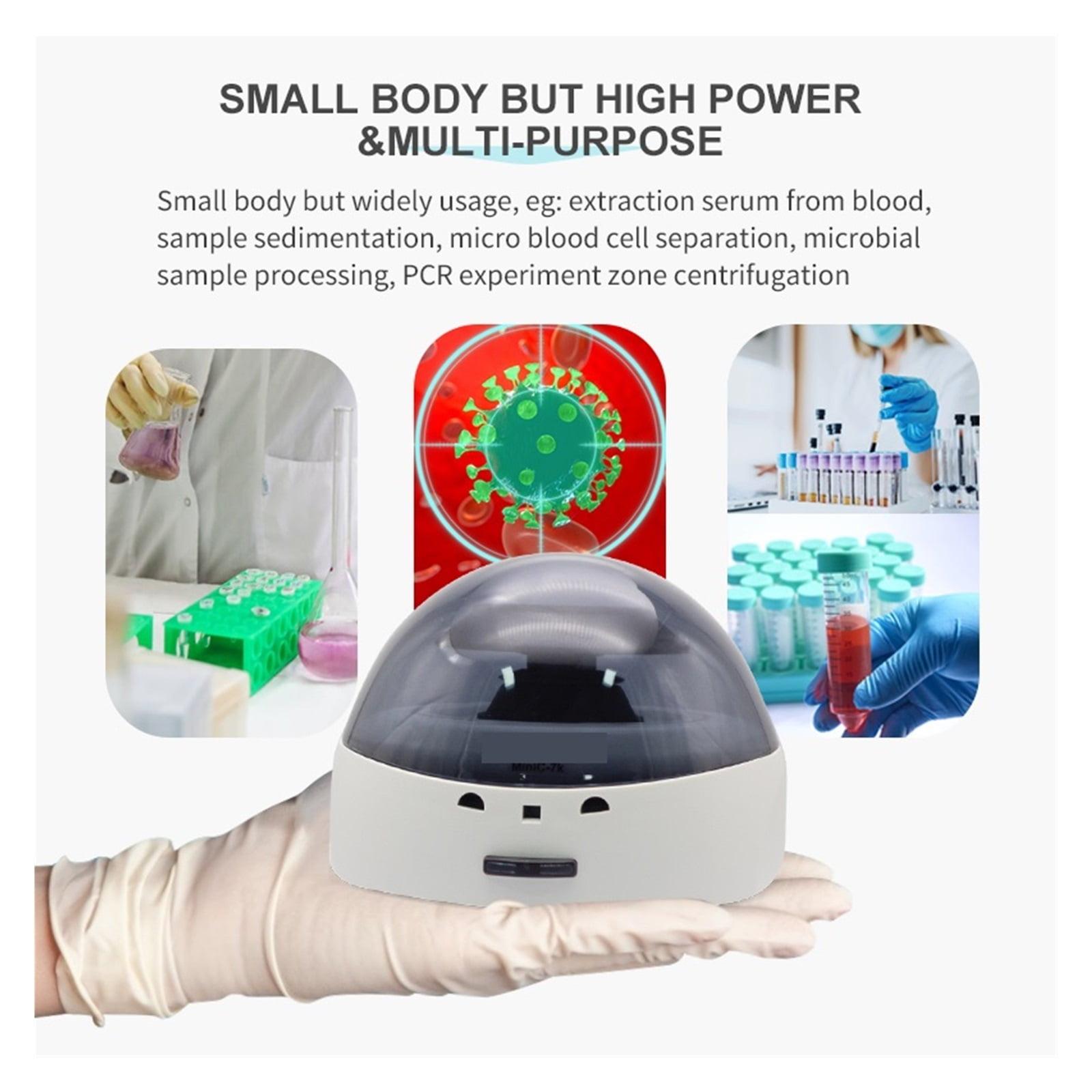 5000/7000rpm Mini Blood Centrifuge Laboratory Plasma Centrifu PRP PCR Medical Centrifuge 0.2ml-2ml Tube Available