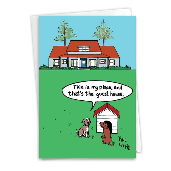 1 Funny New Home Card with Envelope - Dog Place New Home C9314NHG