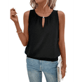 thumbnail image 2 of Fashion Buttoned Round Neck Solid Color Vest Black L, 2 of 6
