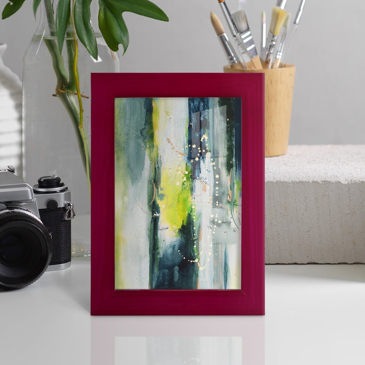 Treetops I - Framed Print w/glass - Cherry Red