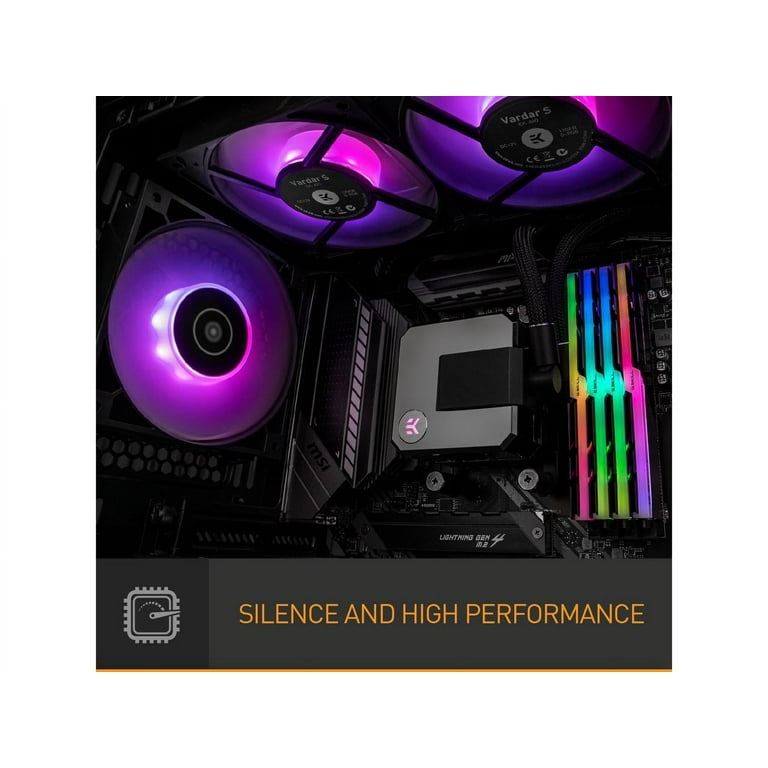 EK AIO Elite 360mm D-RGB All-in-One CPU Liquid Cooler with EK-Vardar  High-Performance PMW Fans, Water Cooling Computer Parts, 120mm Fan, Intel