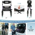 thumbnail image 3 of MAXWALK Rollator Walker for Seniors, 12" Big Rubber Wheels Foldable All Terrain Outdoor Aluminum Rolling Walker with Breathable Mesh Backrest, Height Adjustment for 5-6.5ft, Purple, 3 of 10