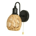 thumbnail image 3 of oshhnii Rope Woven Wall Sconce Light Fixture Farmhouse with Pull Chain Wall Lamp E26, 3 of 9