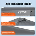 thumbnail image 6 of VEVOR Pop Up Canopy Tent, 10 x 10 ft, 250 D PU Silver Coated Tarp, with Portable Roller Bag and 4 Sandbags, Waterproof and Sun Shelter Gazebo for Outdoor Party, Camping, Commercial Events, Dark Gray, 6 of 9