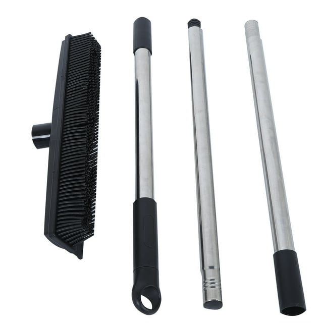 Floor Sweeper, Easy To Clean Squeegee Edge Floor Broom, Multifunction For Floors Carpets Black