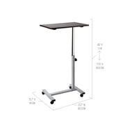 Seville Classics airLIFT® Height Adjustable Mobile Rolling Laptop Cart Desk w/ Wheels, Espresso