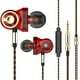 thumbnail image 1 of QKZ Auriculares estéreo Auriculares con cable Auriculares intrauditivos Control de cables Cable trenzado Auriculares con micrófono, Rojo Inevent EL000235-03B, 1 of 7