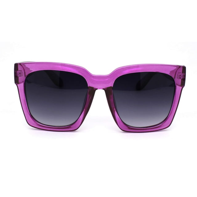 Gafas de sol SA106 extragrandes con montura gruesa y cuernos moradas para mujer