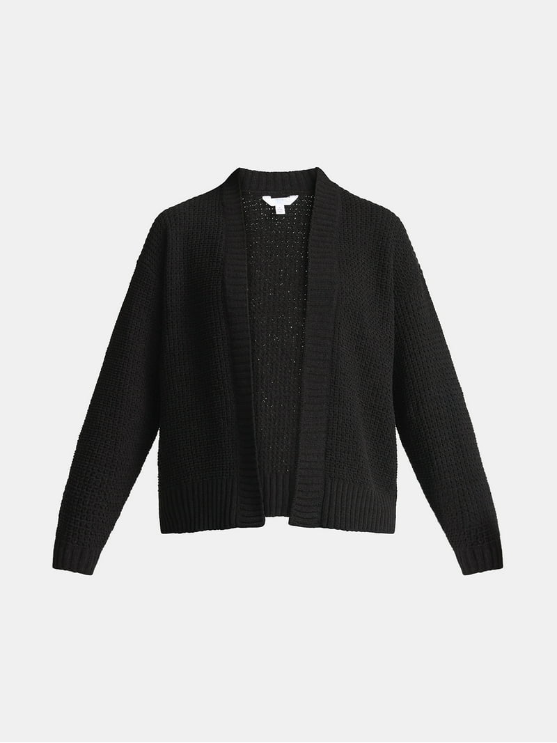 Time and Tru Women's Chenille Cardigan Sweater, Midweight, Sizes