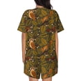 thumbnail image 6 of Fotbe Autumn Leaves Owl Squirrel Print Pajama Set for Women 2 Piece Loungewear Short Sleeve Tops and Shorts Set Soft Sleepwear-Small, 6 of 7