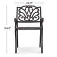 thumbnail image 4 of Noble House Alfresco Cast Aluminum Patio Dining Arm Chair in Bronze (Set of 2), 4 of 10