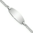 thumbnail image 1 of Bracelet d'Identification Nom Barre Ovale en Or Blanc 14k, 1 of 6
