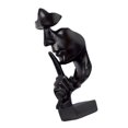 thumbnail image 3 of Estatua del pensador, forma vívida, resina sintética compacta, atractiva figura decorativa, el silencio es dorado para el hogar, negro, 3 of 5