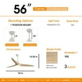 thumbnail image 5 of Sofucor 56 Inch Ceiling Fan with Lights Remote Control Dimmable Light Reversible DC Motor Modern Farmhouse Large Ceiling Fan for Kitchen Bedroom Basement Dining Living Room Light Wood, 5 of 9