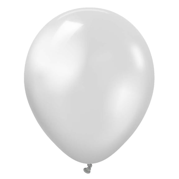 12 inch Kalisan Metallic Silver Latex Balloons (10 Pack) - Party Supplies Decorations