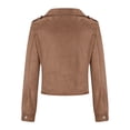 thumbnail image 5 of Clearance Cropped Jackets for Women Leather Motorcycle Jackets Suede Fashion Fall Jackets Oblique Zipper Short Coat, 5 of 6