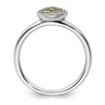 thumbnail image 5 of Auriga Fine Jewelry 925 Sterling Silver Peridot Rhodium Ring for Women Size- 9, 5 of 6