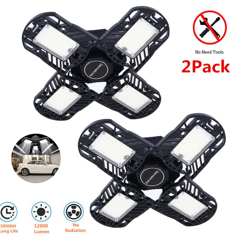 12000lm E26 Led Lights For Garage 2pack Barn 120w Deformable Ceiling With 4 Adjustable Panels High Bay Light 2 Pack Basement Tools Home Improvement - Deformable Led Garage Ceiling Lights 12000lm E26 Led Lights For Garage 2pack Barn 120w Deformable Ceiling With 4 Adjustable Panels High Bay Light 2 Pack Basement Tools Home Improvement - Deformable Led Garage Ceiling Lights
