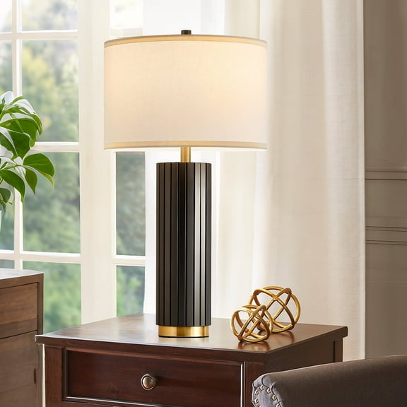 NATYSWAN 28-Inch Industrial Metal Table Lamp with Rotary Switch, Vintage Style for Desk, Living Room, and Bedroom（Bulb Not Included）