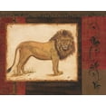 thumbnail image 2 of Wacaster, Linda 14x12 Gold Ornate Wood Framed with Double Matting Museum Art Print Titled - Savanna Lion, 2 of 4