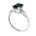 thumbnail image 2 of 1 ctw Solitaire Anniversary Ring for Women | Radiant Cut Natural London Blue Topaz | Hyperallergenic Solid 14K White Gold, 2 of 8