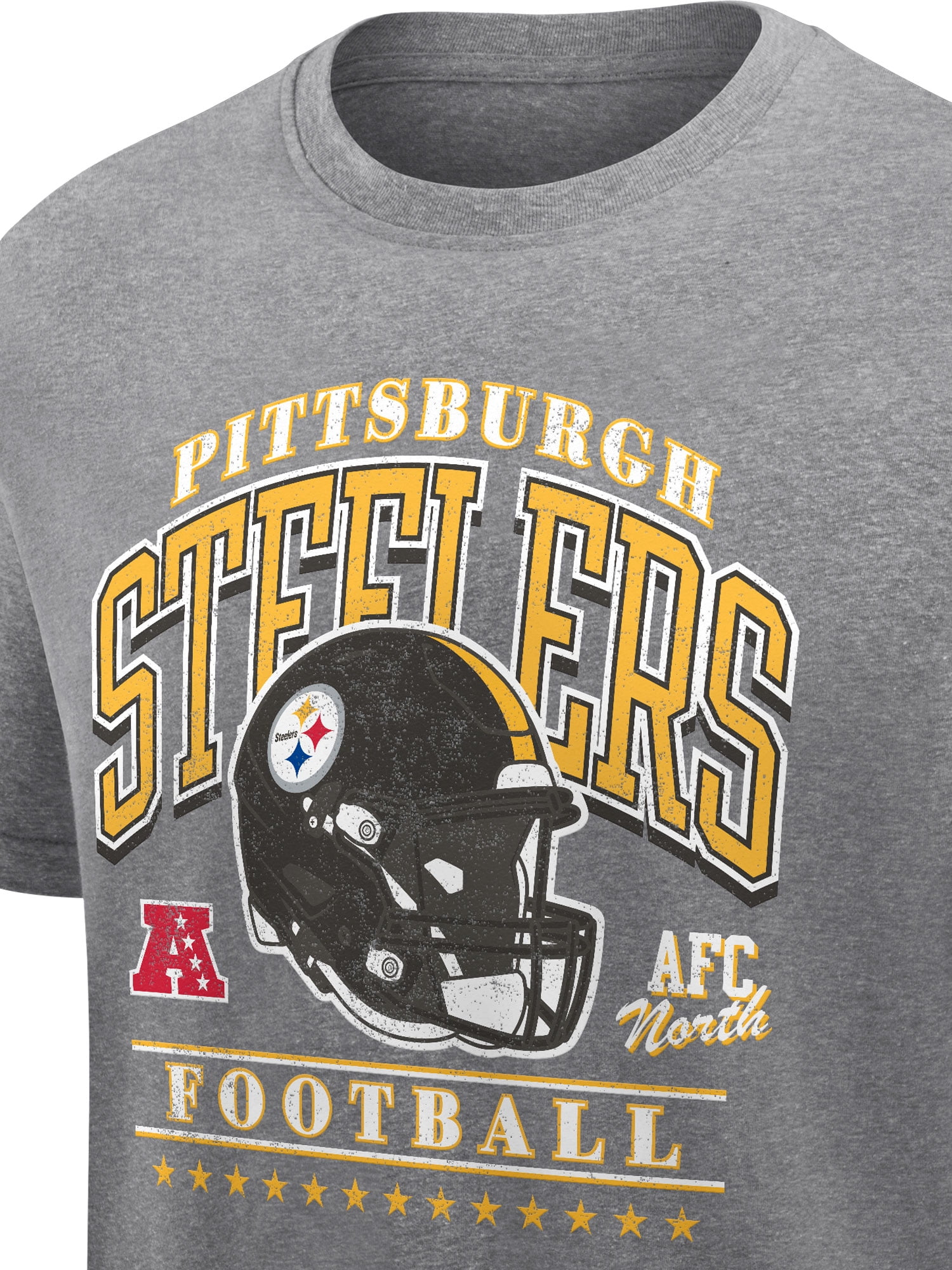 NFL Pittsburgh Steelers Men's Synthetic Charcoal Heather Short Sleeve T-Shirt